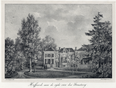 201447 Gezicht op de achtergevel van het huis Hoffwerk bij Breukelen, met een gedeelte van de tuin.